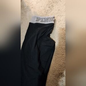 Victoria's Secret PINK Black Leggings grey and black waistband